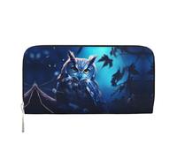 WZYCWB Cartera con cremallera estampada Owl in the Moonlight perfecta para viajes, negocios y uso diario. Capacidad para teléfonos celulares y dinero en efectivo.