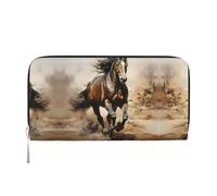 WZYCWB Cartera con cremallera estampada Western Horse perfecta para viajes, negocios y uso diario. Capacidad para teléfonos celulares y dinero en efectivo.