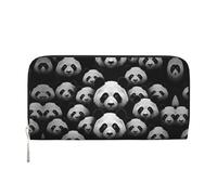 WZYCWB Cartera con cremallera impresa con cabeza de panda perfecta para viajes, negocios y uso diario. Capacidad para teléfonos celulares y dinero en efectivo.