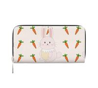 WZYCWB Cartera con cremallera impresa de conejo sonriente perfecta para viajes, negocios y uso diario. Capacidad para teléfonos celulares y dinero en efectivo.