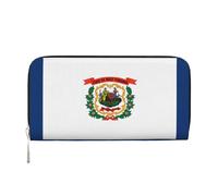 WZYCWB Cartera con cremallera impresa de la bandera de Virginia Occidental, perfecta para viajes, negocios y uso diario. Capacidad para teléfonos celulares y dinero en efectivo.