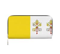 WZYCWB Cartera con cremallera impresa de la bandera del Vaticano perfecta para viajes, negocios y uso diario. Capacidad para teléfonos celulares y dinero en efectivo.