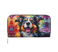 WZYCWB Cartera con cremallera impresa de perro de pintura al óleo perfecta para viajes, negocios y uso diario. Capacidad para teléfonos celulares y dinero en efectivo.