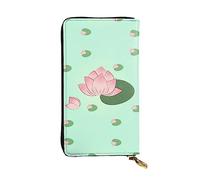 WZYCWB Cartera de cuero, bolsa de mano de 7.5 x 4.1 pulgadas de largo, compartimento con cremallera, gran almacenamiento, buen regalo para amigos, flores de loto esperando a florecer. Impreso