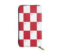 WZYCWB Cartera de cuero con la bandera de Malta, compartimento con cremallera de gran capacidad, buen regalo para amigos, bolso de mano de 7.5 x 4.1 pulgadas de largo, negro, talla única, negro, Black