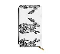 WZYCWB Cartera de cuero de moda con diseño abstracto de conejo impreso (7.5 x 4.1 pulgadas), cartera casual para monedas