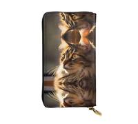 WZYCWB Cartera de cuero de moda con estampado de gato manchado (7.5 x 4.1 pulgadas), cartera casual para monedas