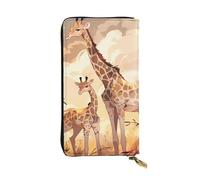 WZYCWB Cartera de piel con diseño de jirafa para madre e hijo, compartimento con cremallera de gran capacidad, buen regalo para amigos, bolso de mano de 7.5 x 4.1 pulgadas de largo, negro, talla única