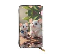 WZYCWB Cartera de piel con ratas madre e hijo, compartimento con cremallera de gran capacidad, buen regalo para amigos, bolso de mano de 7.5 x 4.1 pulgadas de largo, negro, talla única, negro, Black