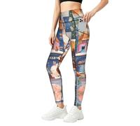 WZYCWB Color Block Town - Pantalones de yoga de cintura alta para mujer, adecuados para yoga, fitness y uso casual en el hogar., Negro, L-5XL
