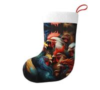 WZYCWB Coloridos gallos de pie juntos calcetines decorativos de vacaciones de 17.7 pulgadas calcetines de almacenamiento