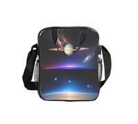WZYCWB Cosmic Saturn - Bolso de hombro transparente con cremallera y correa para el hombro para mujeres y hombres, trabajo, compras