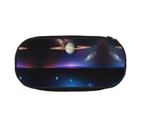 WZYCWB Cosmic Saturn - Estuche para lápices de gran capacidad, caja de almacenamiento multifuncional, portátil y duradero, para suministros de oficina y escuela, Black, Talla única, Estuche de belleza