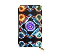 WZYCWB Cosmic Stars - Cartera de piel con cremallera de gran capacidad, buen regalo para amigos, bolso de mano de 7.5 x 4.1 pulgadas de largo, negro, talla única, negro, talla única, Black, Talla
