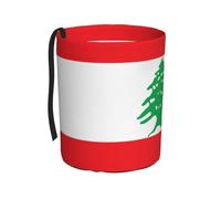 WZYCWB Cubo de basura colgante con bandera de Líbano, cubo de basura plegable para coche, accesorios de caja de almacenamiento para automóvil, adecuado para viajes, SUV, camión, sedán