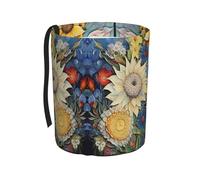 WZYCWB Cubo de basura para colgar al óleo sobre lienzo, con diseño de girasol, plegable, accesorios de caja de almacenamiento para coche, adecuado para viajes, SUV, camión, sedán