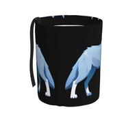 WZYCWB Cubo de basura portátil para automóvil con diseño de lobo de de datos, práctico cubo de almacenamiento para automóvil, práctico, práctico y plegable, un artículo imprescindible para