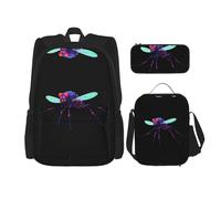 WZYCWB Data Mosquito Virus Campus Life - Juego de mochila (3 piezas), mochila escolar + estuche + bolsa de almuerzo, satisface todas las necesidades diarias de los estudiantes