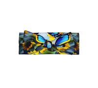 WZYCWB Diadema con lazo para bebé, diseño de mariposa azul y girasol, accesorios para el cabello, adecuada para bebés de 0 a 6 meses, regalo muy significativo