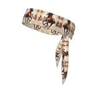 WZYCWB Diadema deportiva con patrón de caballo marrón rampante para bádminton, escalada de montaña y ciclismo, diadema que absorbe el sudor