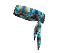 WZYCWB Diadema deportiva estampada con caballito de mar de coral de fondo marino, pañuelo para hombres y mujeres, para jugar a la pelota, correr por la mañana, deportes al aire libre