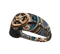 WZYCWB Diadema deportiva estampada Steampunk Gears, banda deportiva para el sudor, absorbe la humedad
