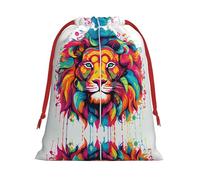 WZYCWB Divertidas bolsas de regalo impresas con león en L, perfectas para bodas, Navidad, cumpleaños y fiestas, S - L