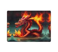 WZYCWB Dragon King in Fire - Alfombra para pintar, 80 x 58 pulgadas, pelo corto suave y esponjoso, adecuada para sala de estar, oficina, mesita de noche, balcón