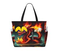 WZYCWB Dragon King in Fire - Bolsa de viaje grande para gimnasio, piscina, con cremallera