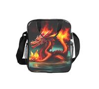 WZYCWB Dragon King in Fire - Bolso de hombro transparente con cremallera y correa para el hombro para mujeres y hombres, trabajo, compras