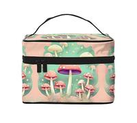 WZYCWB Dream Mushroom - Bolsa de cosméticos grande para mujer, bolsa de cosméticos portátil de gran capacidad, bolsa de cosméticos de viaje para niñas, color negro, talla única, color negro, talla