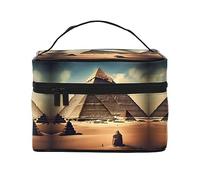 WZYCWB Dreaming of the Pyramids of Khufu - Neceser grande para mujer, bolsa de cosméticos portátil de gran capacidad, bolsa de cosméticos de viaje para niñas, color negro, talla única, color negro