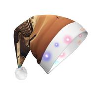 WZYCWB Dreaming of the Pyramids of Khufu - Sombrero de Papá Noel estampado | Sombrero de felpa brillante para Navidad, Año Nuevo y eventos de fiesta