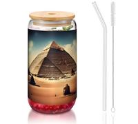 WZYCWB Dreaming of the Pyramids of Khufu - Tapa de bambú impresa para café helado caliente y frío, té con leche y cerveza. Una elegante taza de agua.