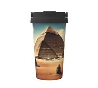 WZYCWB Dreaming of the Pyramids of Khufu - Taza de café portátil impresa especialmente diseñada para los amantes del café, adecuada para coche, oficina y uso al aire libre