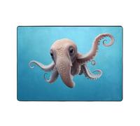 WZYCWB Dumbo The Octopus - Alfombra estampada de 80 x 58 pulgadas, pelo corto suave y esponjoso, adecuada para sala de estar, oficina, mesita de noche, balcón