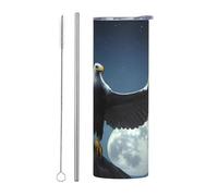 WZYCWB Eagle under the stars - Vaso aislado de acero inoxidable para oficina, deportes al aire libre, ciclismo, respetuoso con el medio ambiente, taza de paja de 20 onzas