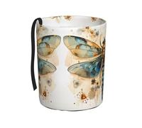 WZYCWB El cubo de basura colgante de libélula dorada sobre fondo amarillo es adecuado para muchos tipos de coches. Es práctico y conveniente, y es simplemente el compañero perfecto para conducir.