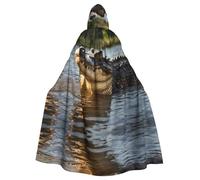 WZYCWB Enorme capa con capucha con patrón de cocodrilo, para Halloween, fiesta rave y reunión familiar