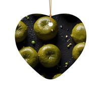 WZYCWB Esta pasta de frijoles de cerámica con forma de corazón impresa con un patrón es perfecta para fiestas de Navidad de invierno y decoración del hogar.