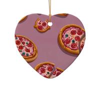 WZYCWB Esta pizza rosa con forma de corazón con forma de árbol de Navidad impresa con un patrón es perfecta para fiestas de Navidad de invierno y decoración del hogar.