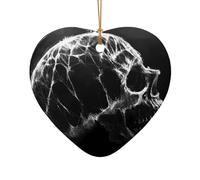 WZYCWB Este árbol de Navidad de cerámica con forma de corazón estampado holográfico de carbón con un patrón es perfecto para fiestas de Navidad de invierno y decoración del hogar.