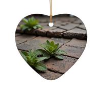 WZYCWB Este árbol de Navidad de cerámica con forma de corazón impreso con un patrón es perfecto para fiestas de Navidad de invierno y decoración del hogar.