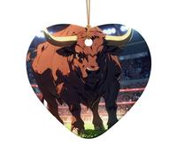 WZYCWB Este árbol de Navidad de cerámica con forma de corazón impreso con un patrón es perfecto para fiestas de Navidad de invierno y decoración del hogar.