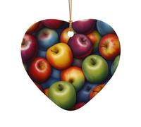 WZYCWB Este árbol de Navidad de cerámica con forma de corazón impreso con un patrón es perfecto para fiestas de Navidad de invierno y decoración del hogar.