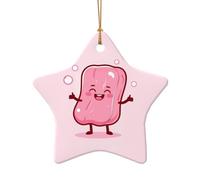 WZYCWB Este árbol de Navidad de cerámica con forma de estrella es una barra de jabón rosa impresa con un patrón es perfecto para fiestas de Navidad de invierno y decoración del hogar.