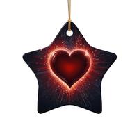 WZYCWB Este árbol de Navidad de cerámica con forma de estrella impreso con un patrón es perfecto para fiestas de Navidad de invierno y decoración del hogar.