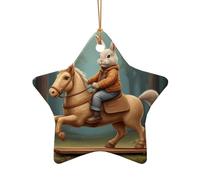 WZYCWB Este árbol de Navidad de cerámica con forma de estrella impreso con un patrón es perfecto para fiestas de Navidad de invierno y decoración del hogar.