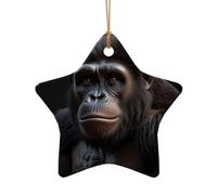 WZYCWB Este árbol de Navidad de cerámica con forma de estrella impreso con un patrón es perfecto para fiestas de Navidad de invierno y decoración del hogar.