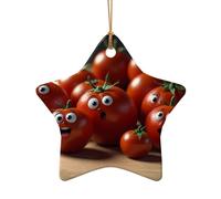 WZYCWB Este árbol de Navidad de cerámica con forma de estrella impreso con un patrón es perfecto para fiestas de Navidad de invierno y decoración del hogar.